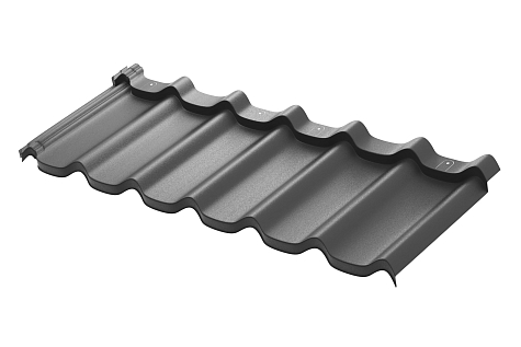 Купить Модульная металлическая черепица АкваСистем / Aqua System, Стокгольм, Rooftop Бархат (матовый) 0,5мм, RAL7016 тёмно-серый - изображение 2